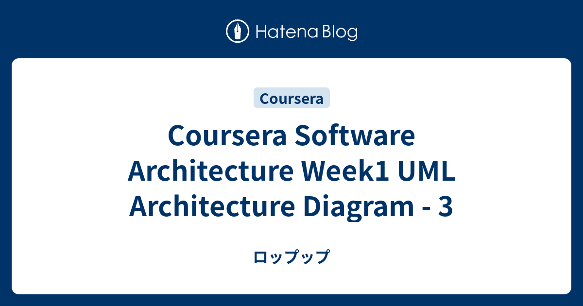 Coursera Software Architecture Week Uml Architecture Diagram