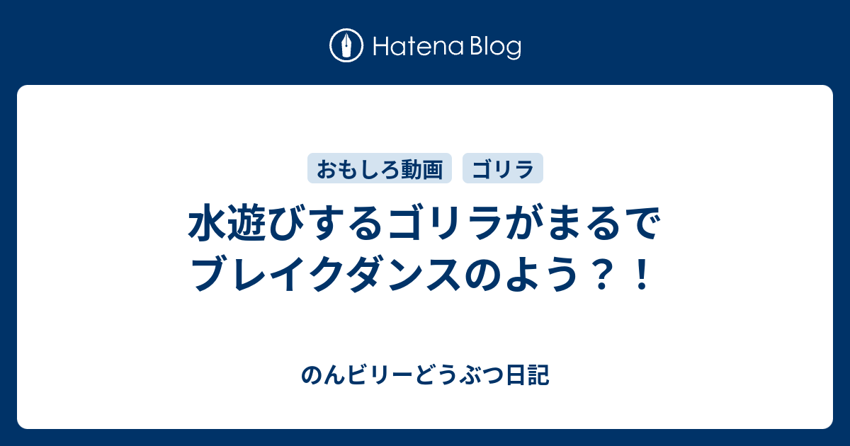 水遊びするゴリラがまるでブレイクダンスのよう のんビリーどうぶつ日記