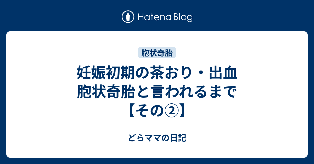 妊娠初期の茶おり 出血 胞状奇胎と言われるまで その どらママの日記