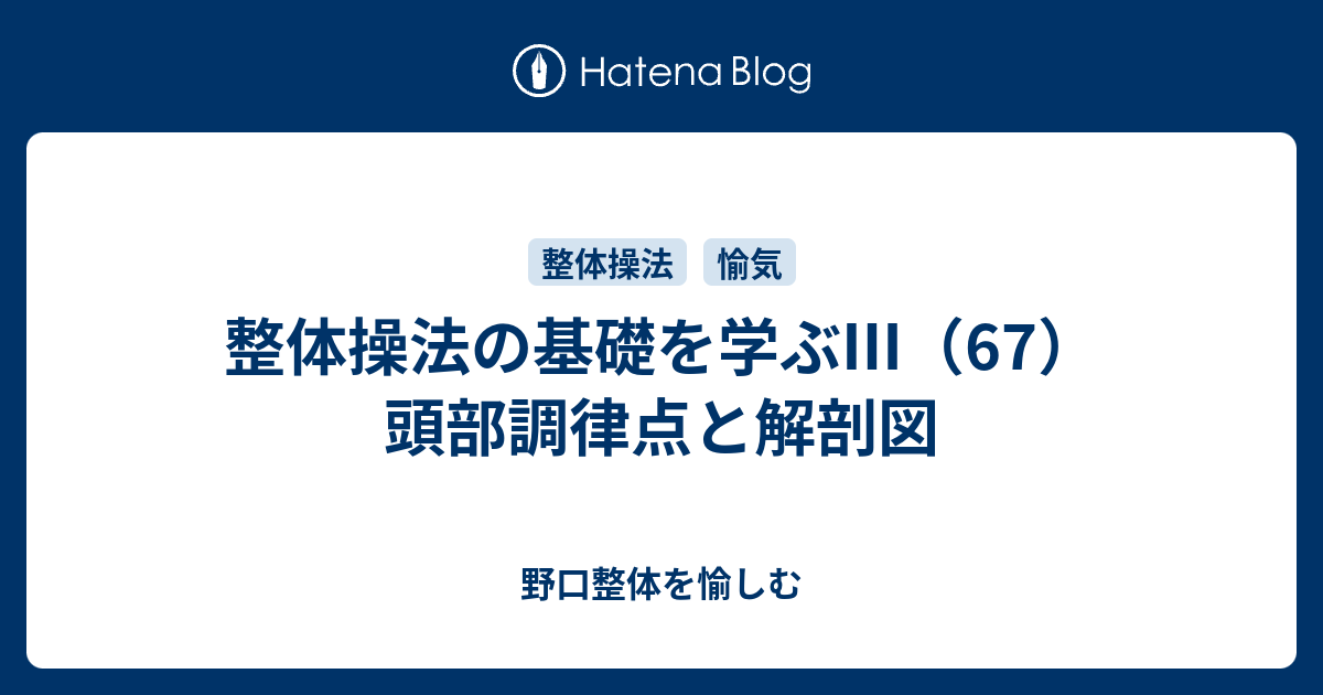 整体操法の基礎を学ぶⅢ（67）頭部調律点と解剖図 - 野口整体を愉しむ