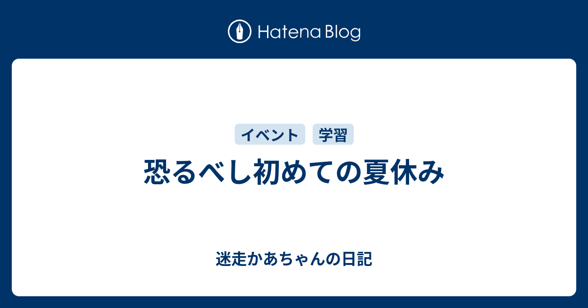 恐るべし初めての夏休み 迷走かあちゃんの日記