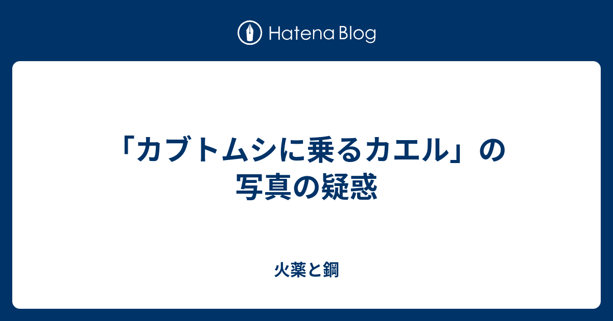 カブトムシに乗るカエル の写真の疑惑 火薬と鋼