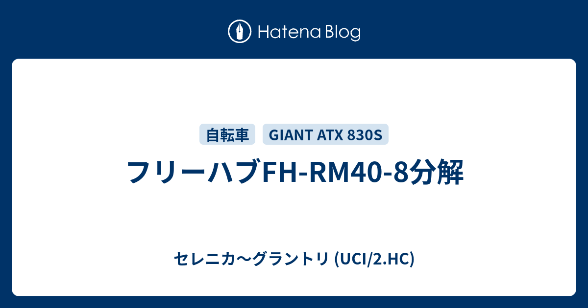フリーハブFH-RM40-8分解 - セレニカ～グラントリ (UCI/2.HC)