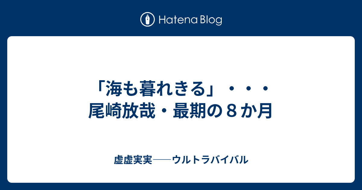 海も暮れきる 尾崎放哉 最期の８か月 虚虚実実 ウルトラバイバル