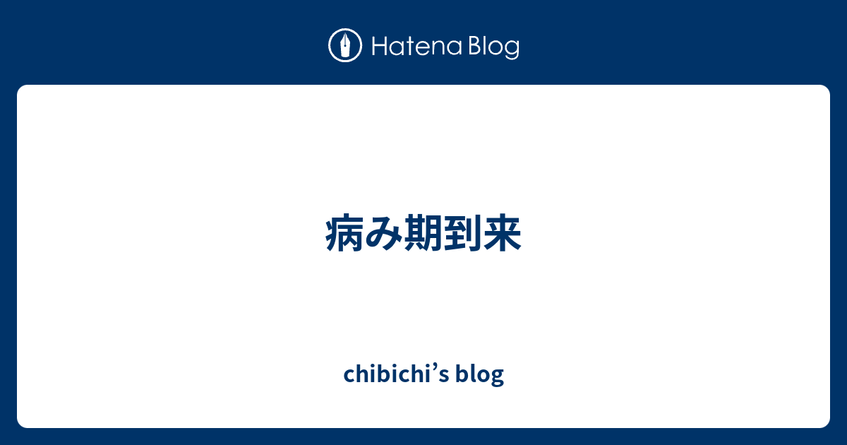病み期到来 Chibichi S Blog
