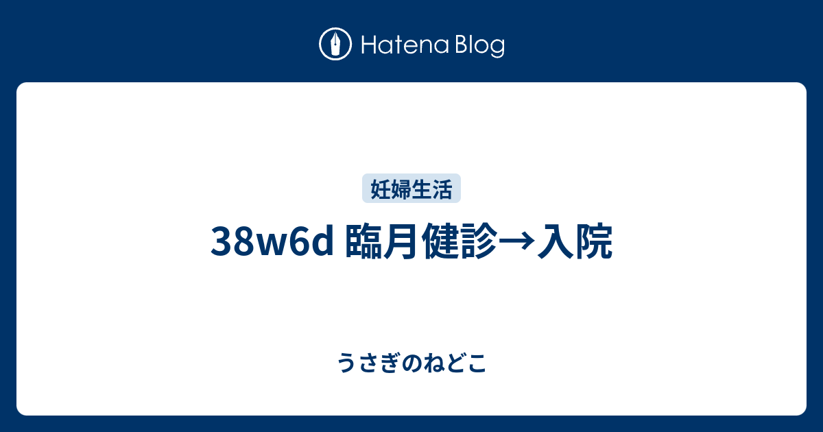 38w6d 臨月健診 入院 うさぎのねどこ