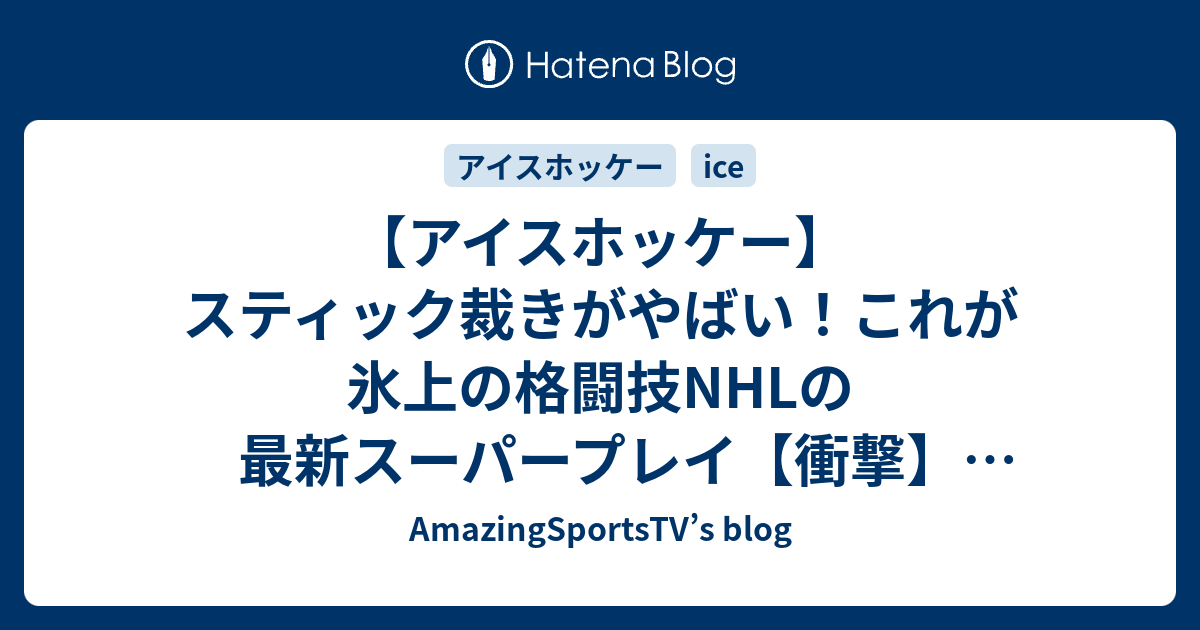 アイスホッケー スティック裁きがやばい これが氷上の格闘技nhlの最新スーパープレイ 衝撃 Amazing Superplay Ice Hockey Amazingsportstv S Blog