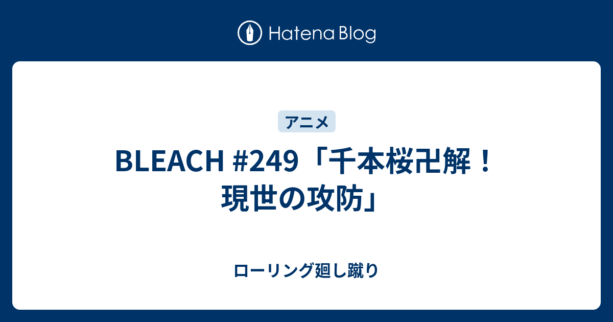 Bleach 249 千本桜卍解 現世の攻防 ローリング廻し蹴り