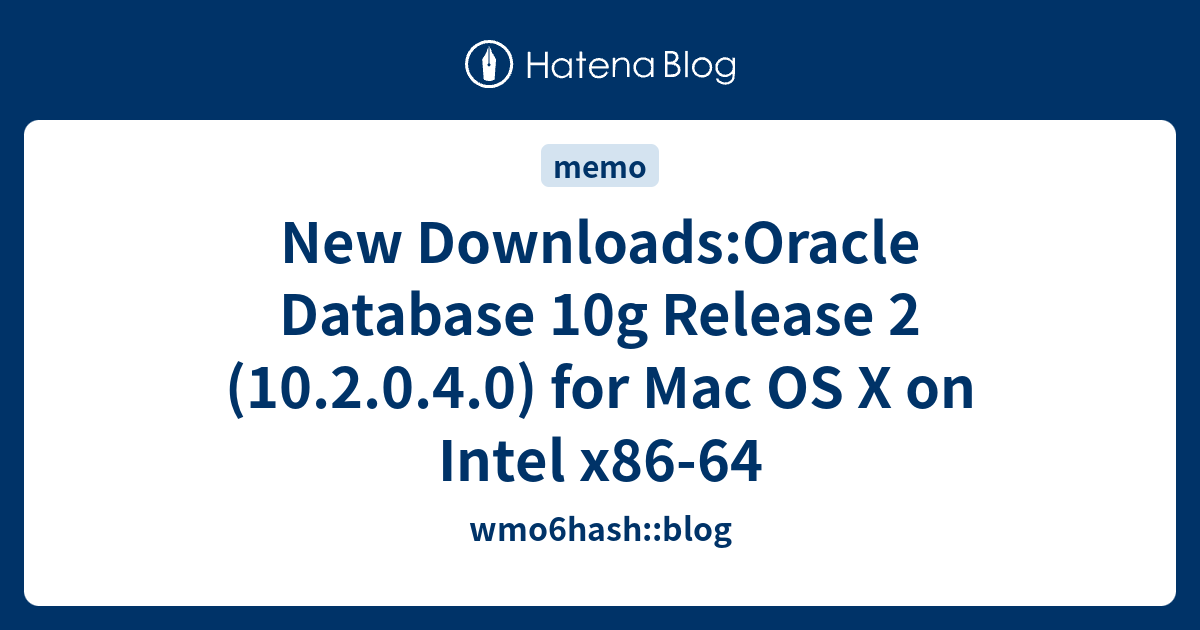 Download Oracle Database 10g For Mac Os