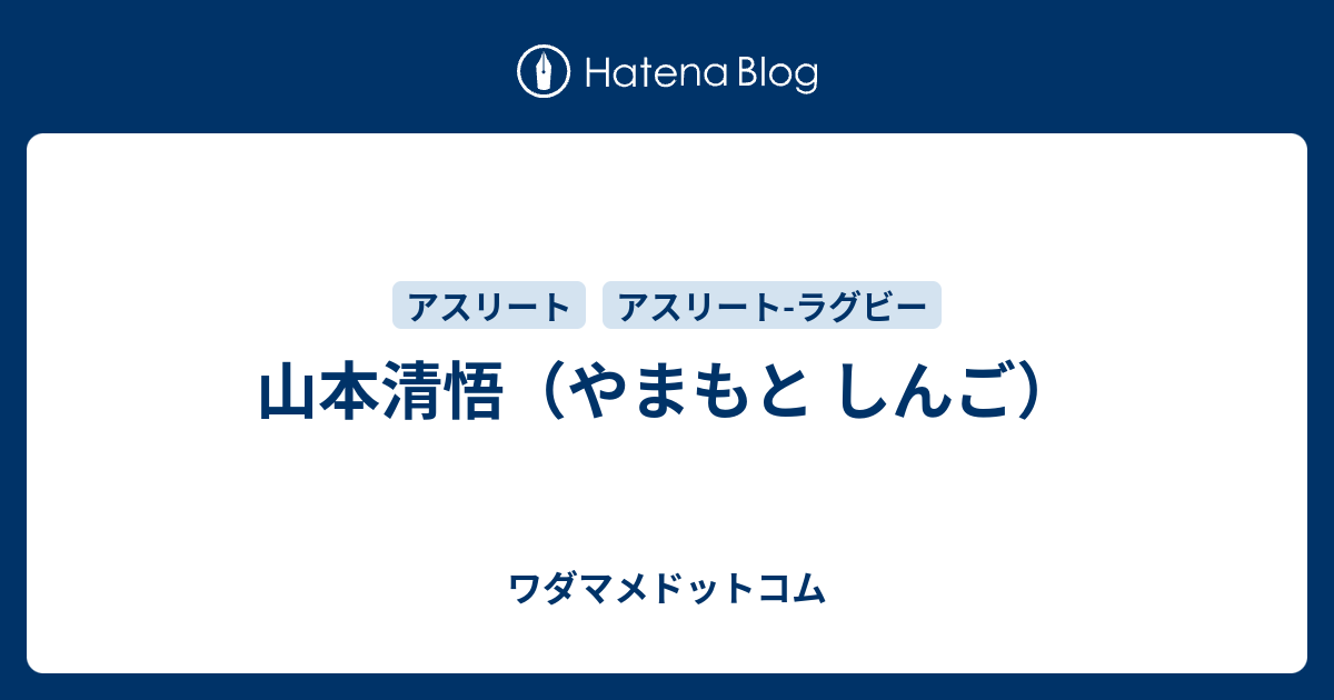 山本清悟のプロフィール ワダマメドットコム