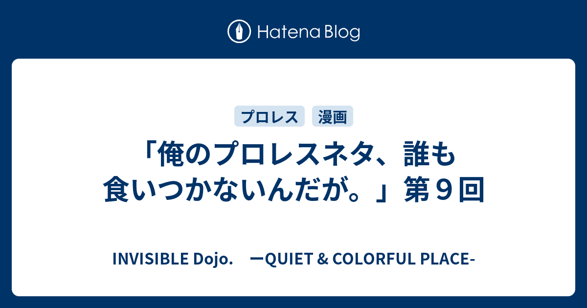 俺のプロレスネタ 誰も食いつかないんだが 第９回 Invisible D ーquiet Colorful Place