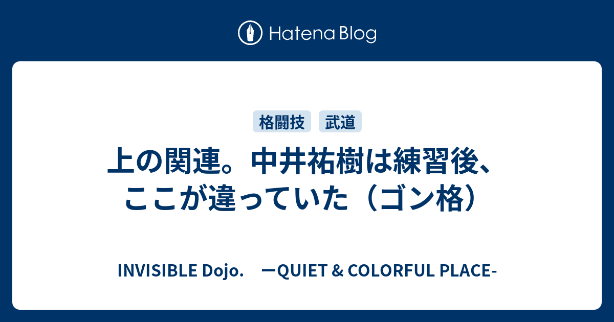 上の関連 中井祐樹は練習後 ここが違っていた ゴン格 Invisible D ーquiet Colorful Place