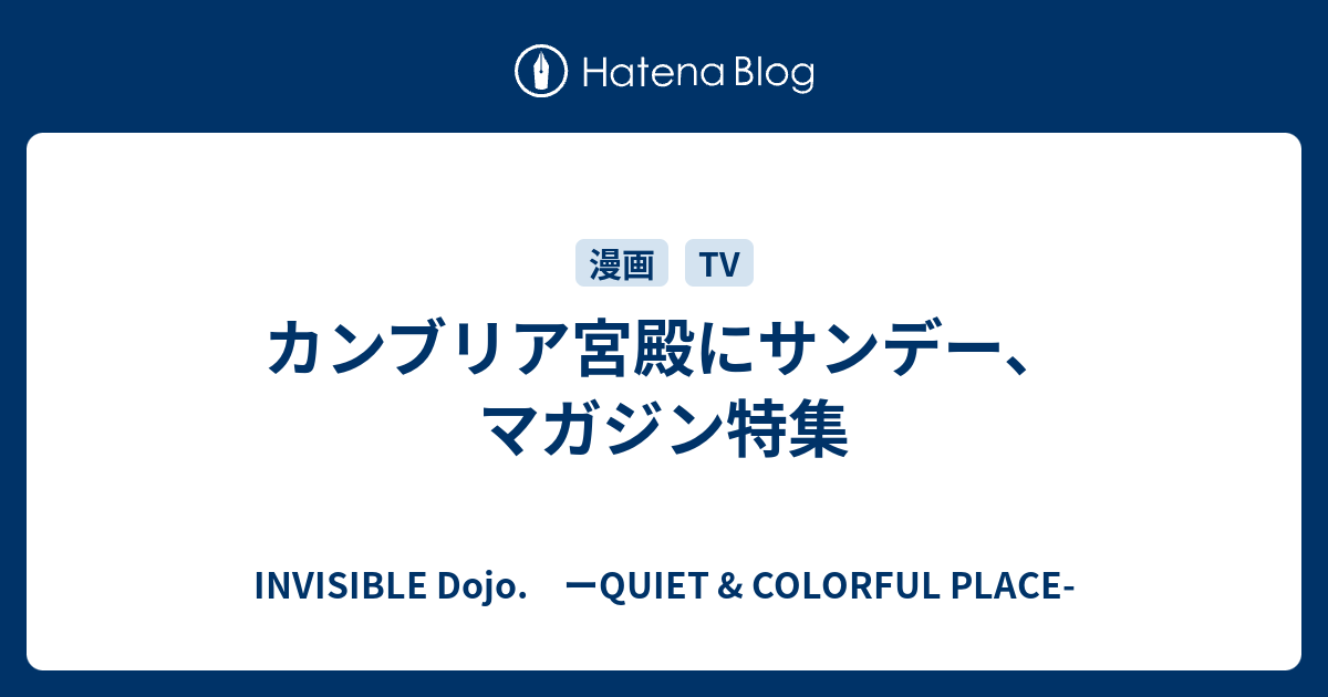 カンブリア宮殿にサンデー マガジン特集 Invisible D ーquiet Colorful Place