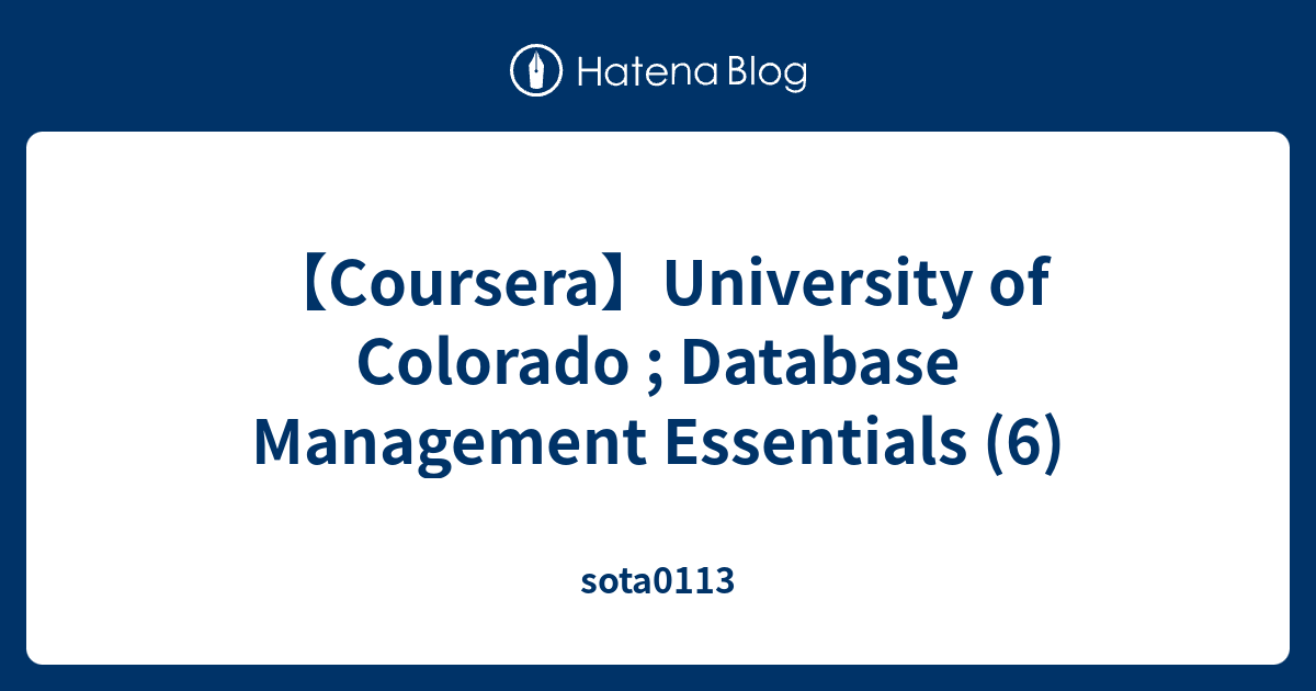 database management essentials coursera assignment answers