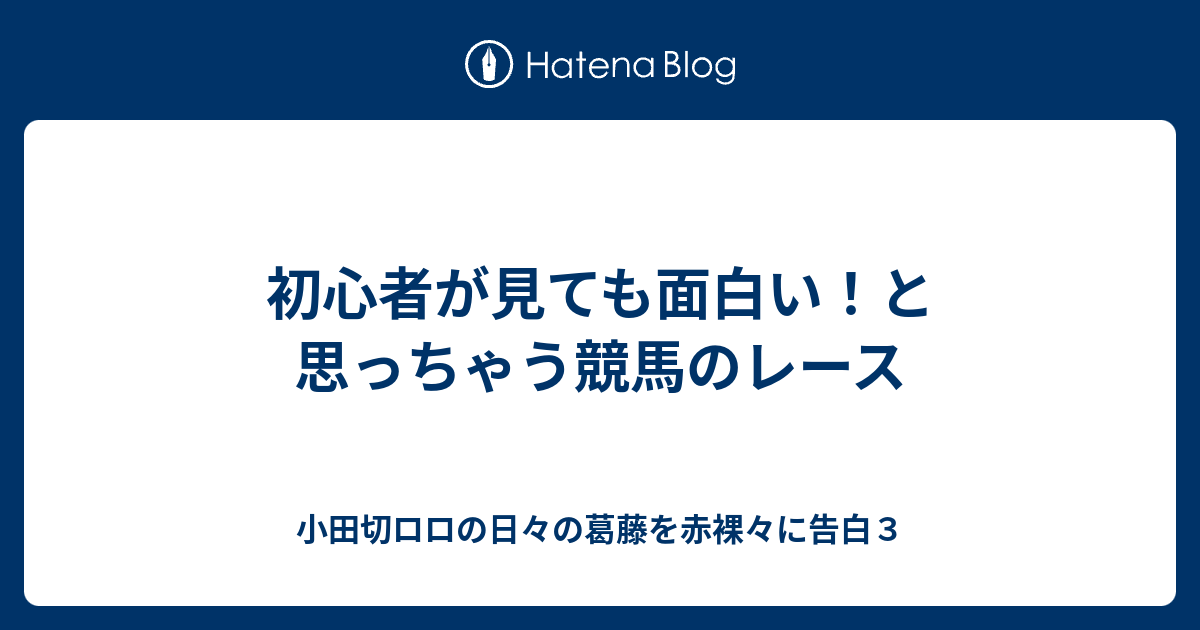 初心者が見ても面白い と思っちゃう競馬のレース 小田切ロロの日々の葛藤を赤裸々に告白３