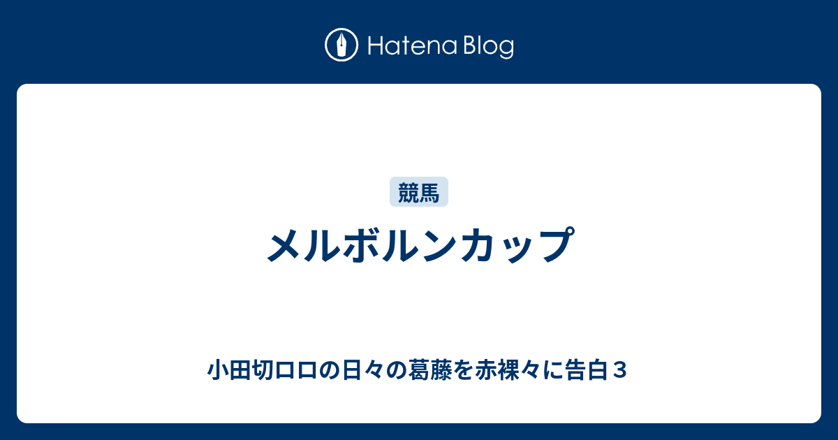 メルボルンカップ 小田切ロロの日々の葛藤を赤裸々に告白３