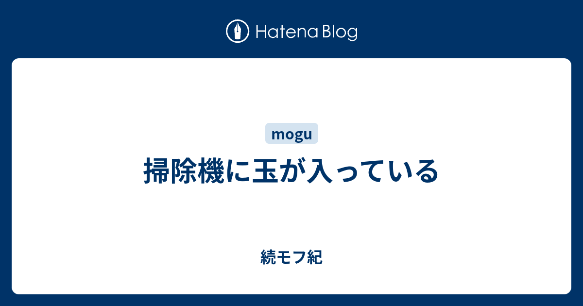 掃除機に玉が入っている 続モフ紀