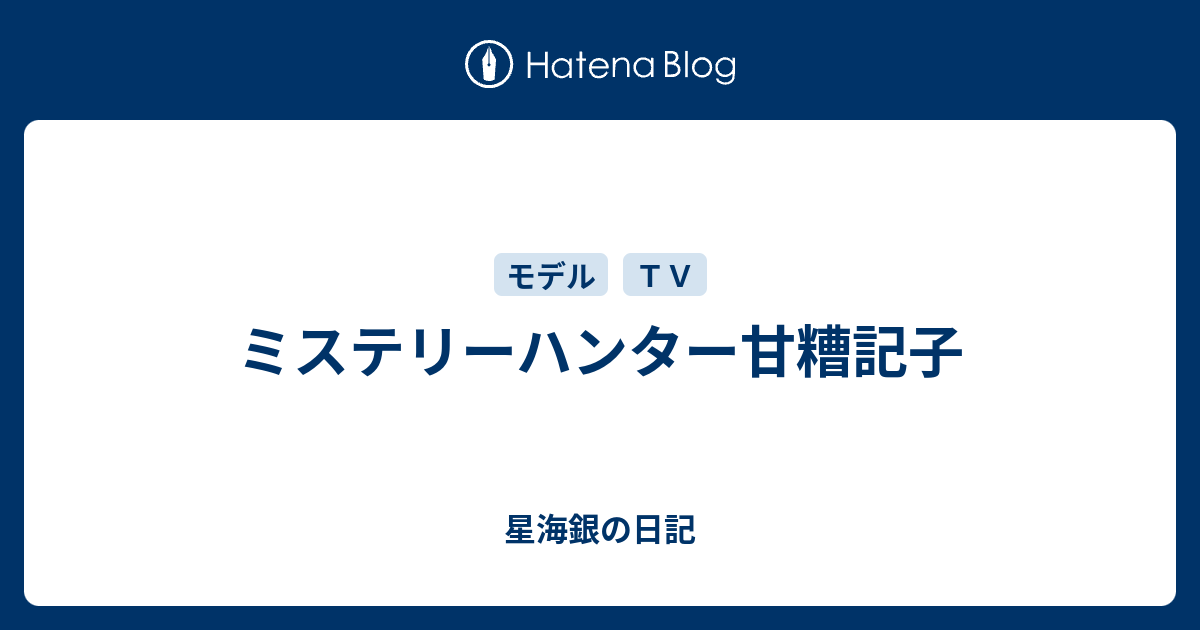 ミステリーハンター甘糟記子 星海銀の日記