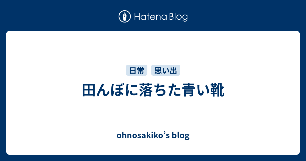 田んぼに落ちた青い靴 - ohnosakiko's blog