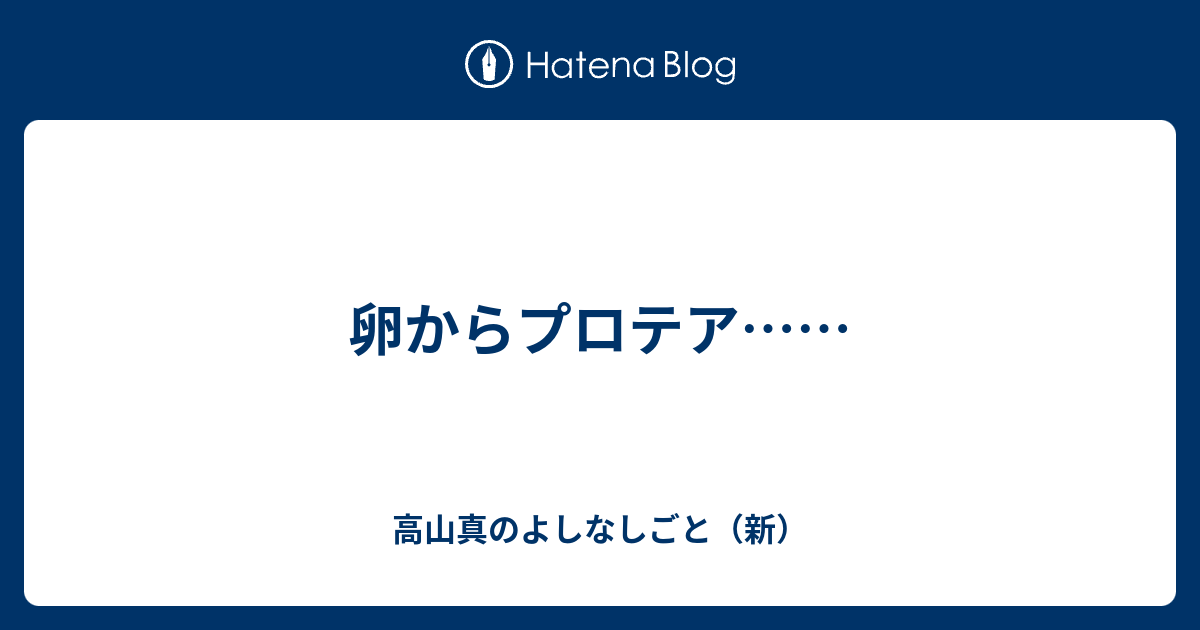 卵からプロテア 高山真のよしなしごと 新