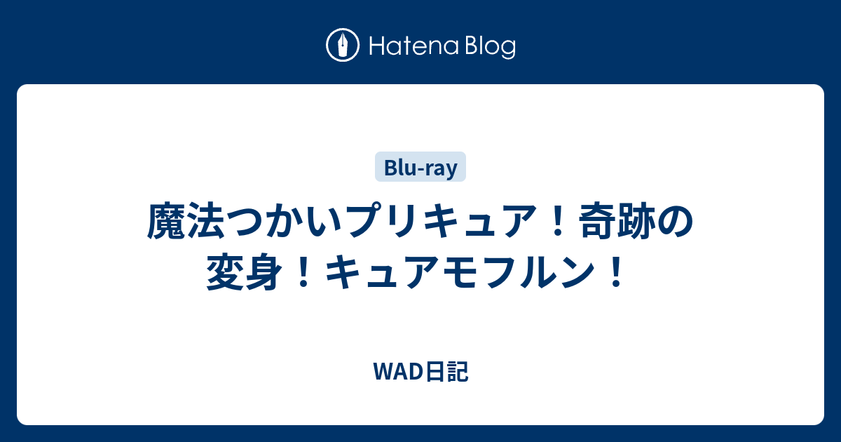 魔法つかいプリキュア 奇跡の変身 キュアモフルン Wad日記