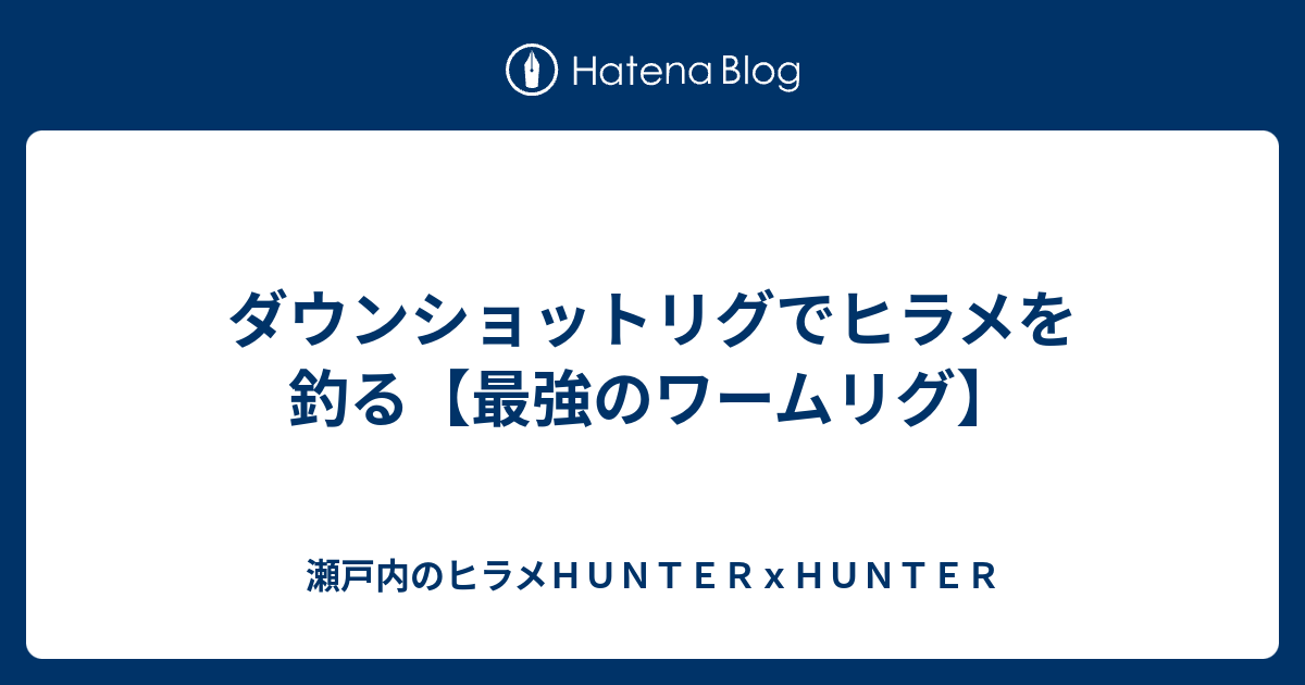 ダウンショットリグでヒラメを釣る 最強のワームリグ 瀬戸内のヒラメｈｕｎｔｅｒｘｈｕｎｔｅｒ