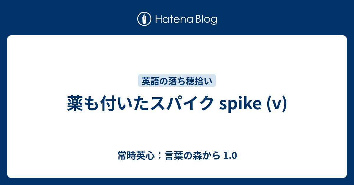 薬も付いたスパイク Spike V 常時英心 言葉の森から 1 0