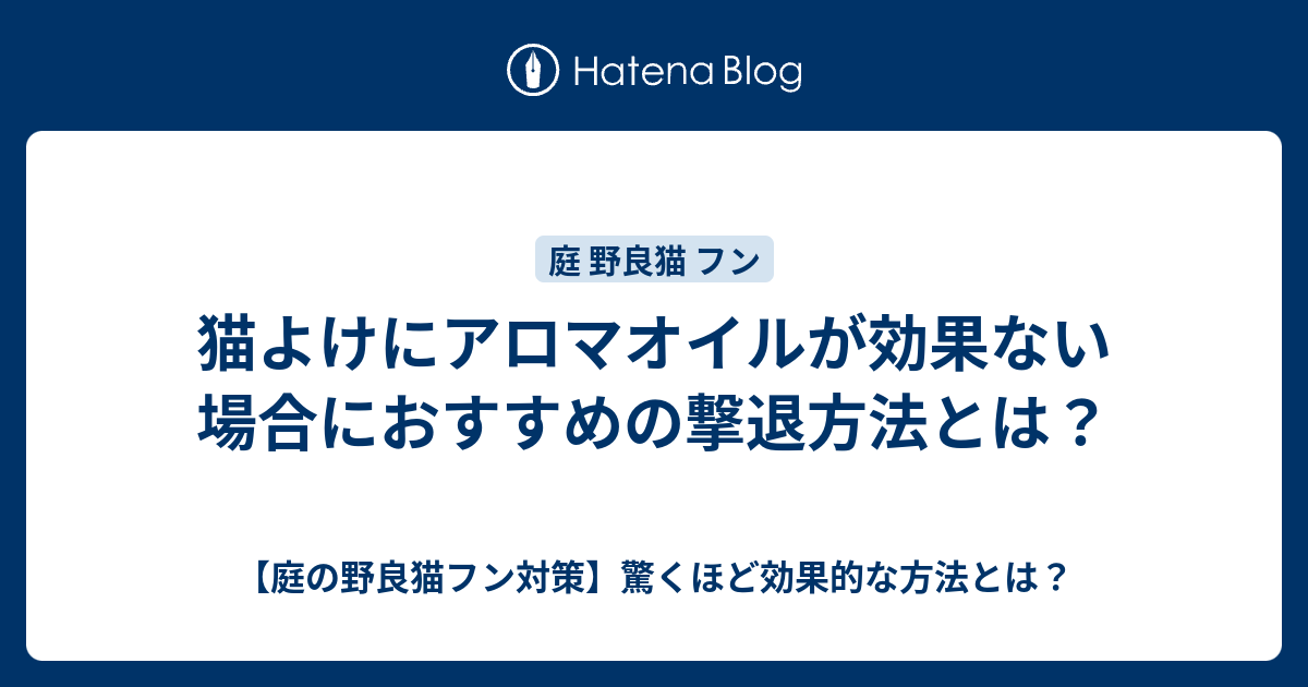 猫よけにアロマオイルが効果ない場合におすすめの撃退方法とは 庭の野良猫フン対策 驚くほど効果的な方法とは