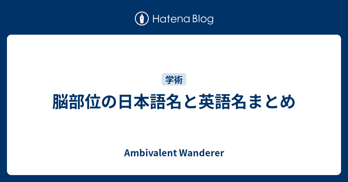 脳部位の日本語名と英語名まとめ Ambivalent Wanderer