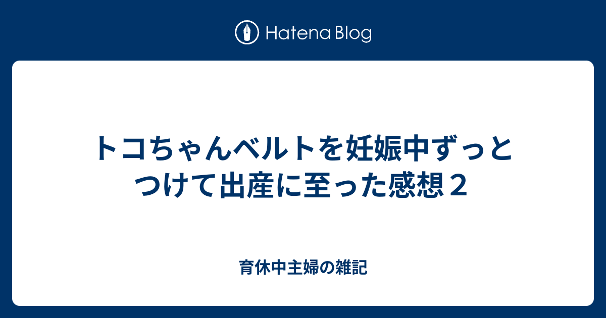 トコちゃんベルトを妊娠中ずっとつけて出産に至った感想２ 育休中主婦の雑記