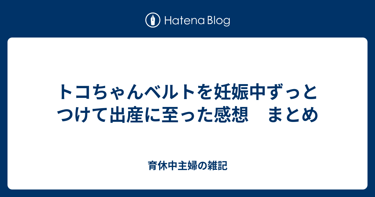 トコちゃんベルトを妊娠中ずっとつけて出産に至った感想 まとめ 育休中主婦の雑記