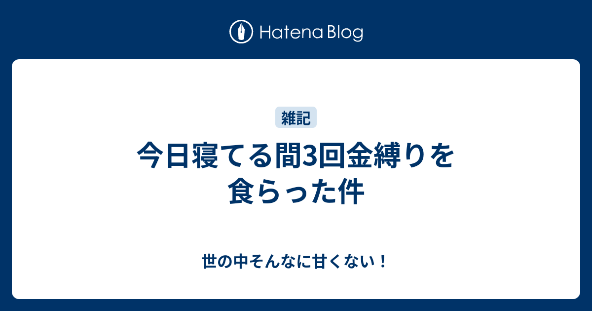 今日寝てる間3回金縛りを食らった件 世の中そんなに甘くない