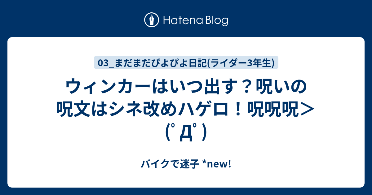 ウィンカーはいつ出す 呪いの呪文はシネ改めハゲロ 呪呪呪 ﾟdﾟ バイクで迷子 New