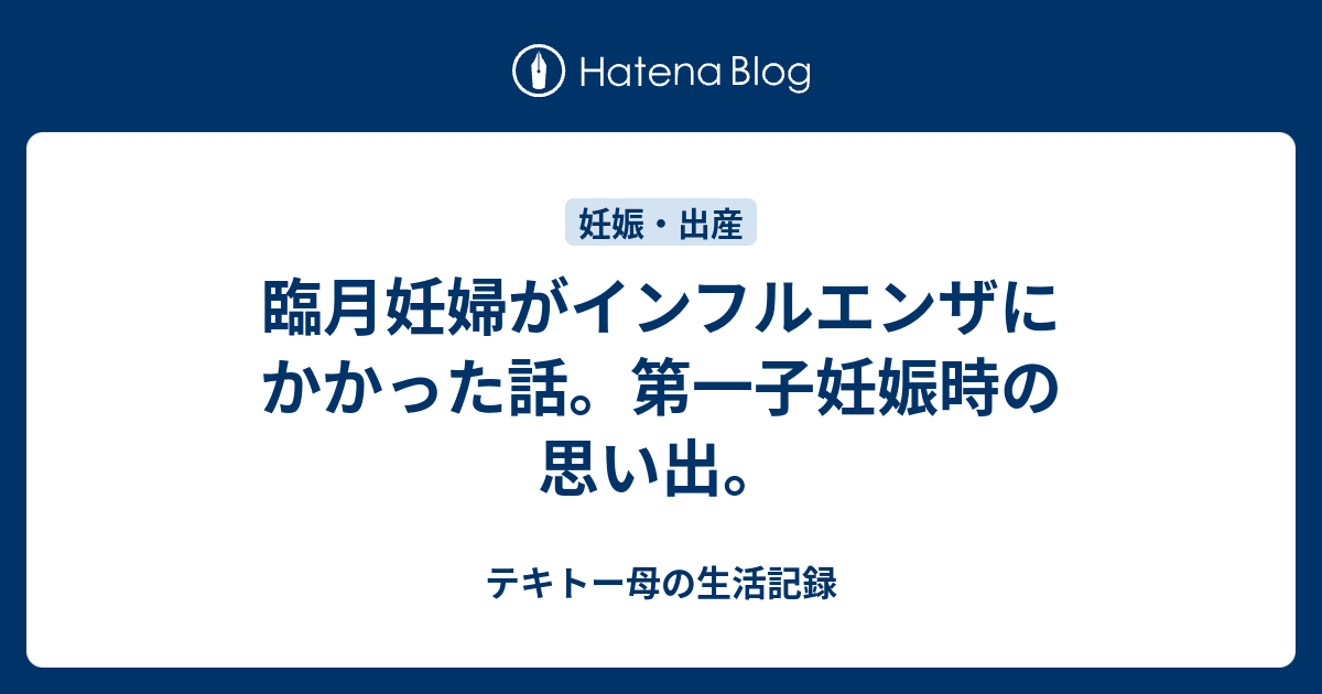 臨月妊婦がインフルエンザにかかった話 第一子妊娠時の思い出 テキトー母の生活記録