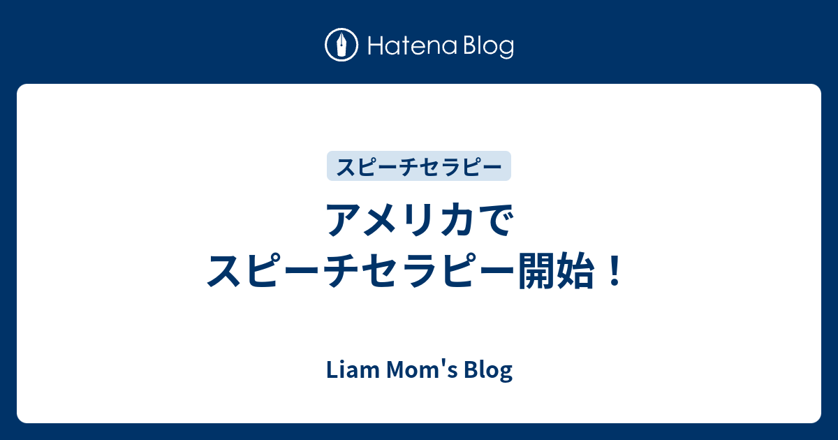 アメリカでスピーチセラピー開始 Liam Mom S Blog