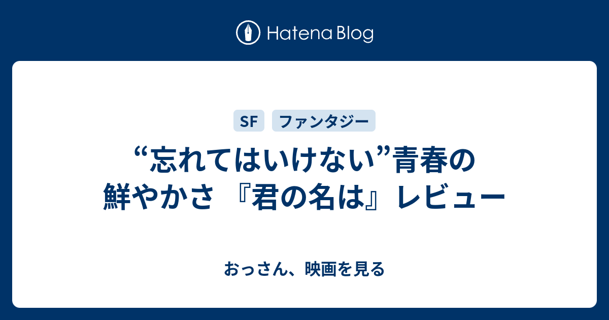 忘れてはいけない 青春の鮮やかさ 君の名は レビュー おっさん 映画を見る