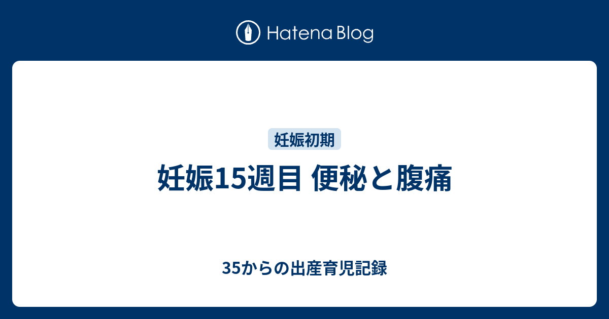 妊娠15週目 便秘と腹痛 35からの高齢出産育児記録