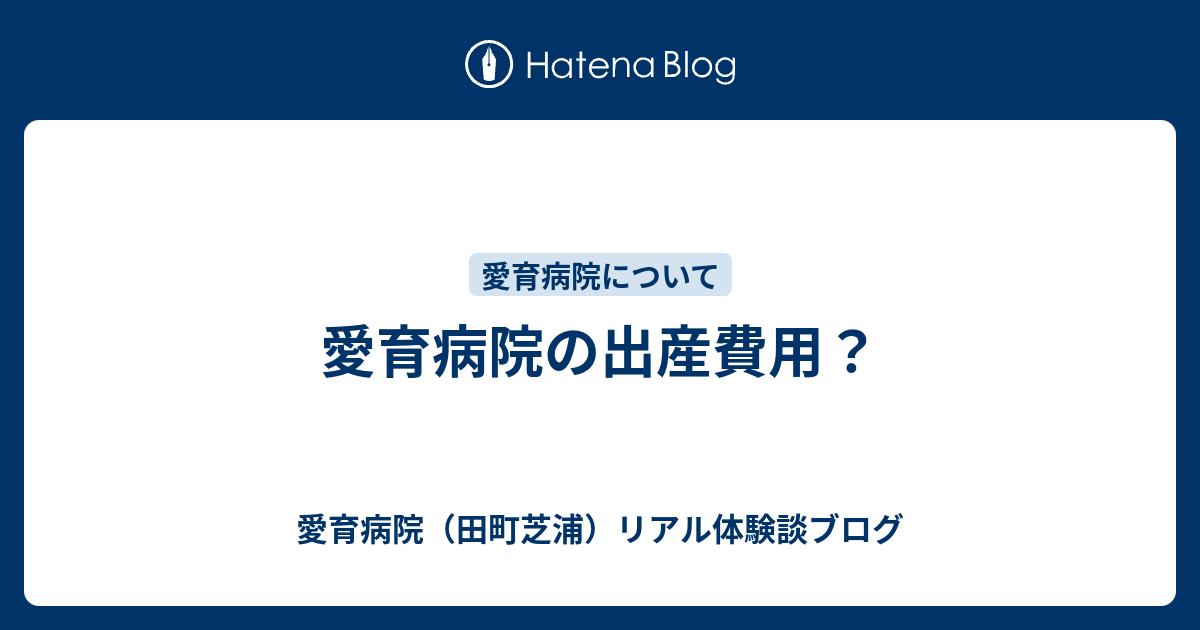 愛育病院の出産費用 愛育病院 田町芝浦 リアル体験談ブログ