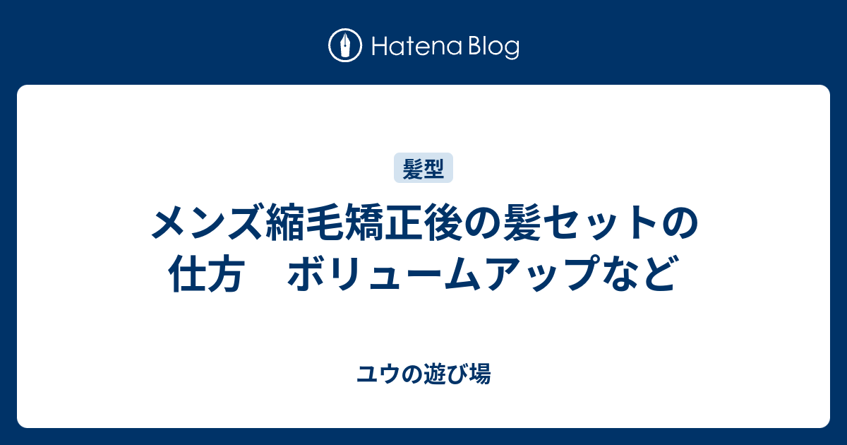 メンズ縮毛矯正後の髪セットの仕方 ボリュームアップなど ユウの遊び場