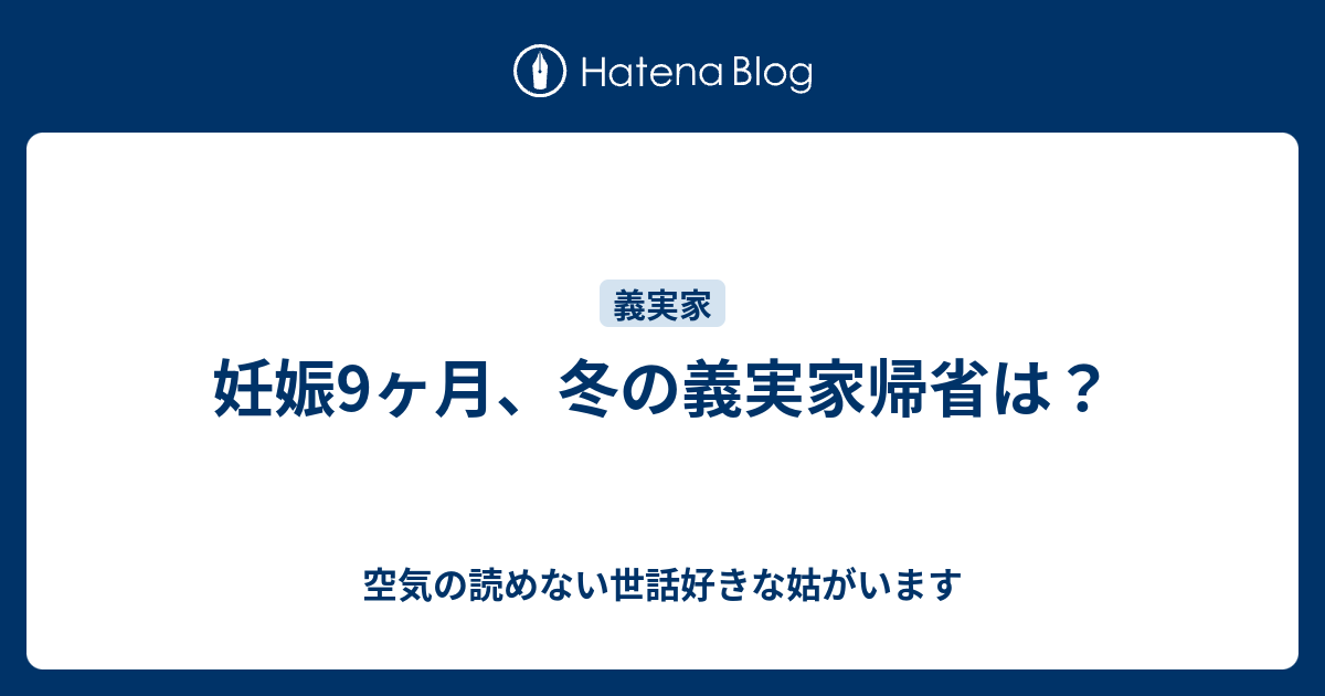 妊娠9ヶ月 冬の義実家帰省は 空気の読めない世話好きな姑がいます