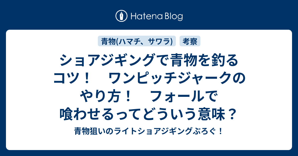 ショアジギングで青物を釣るコツ ワンピッチジャークのやり方 フォールで喰わせるってどういう意味 青物狙いのライトショアジギングぶろぐ