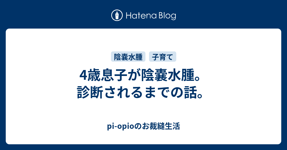 4歳息子が陰嚢水腫 診断されるまでの話 Pi Opioのお裁縫生活