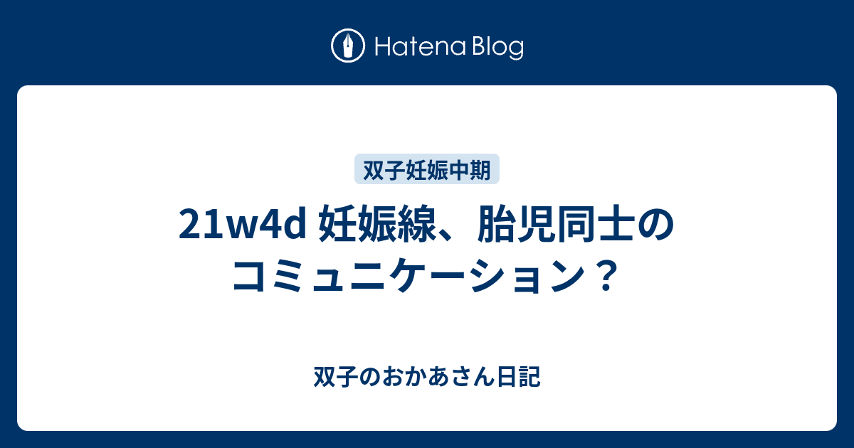 21w4d 妊娠線、胎児同士のコミュニケーション？ - 双子のおかあ ...