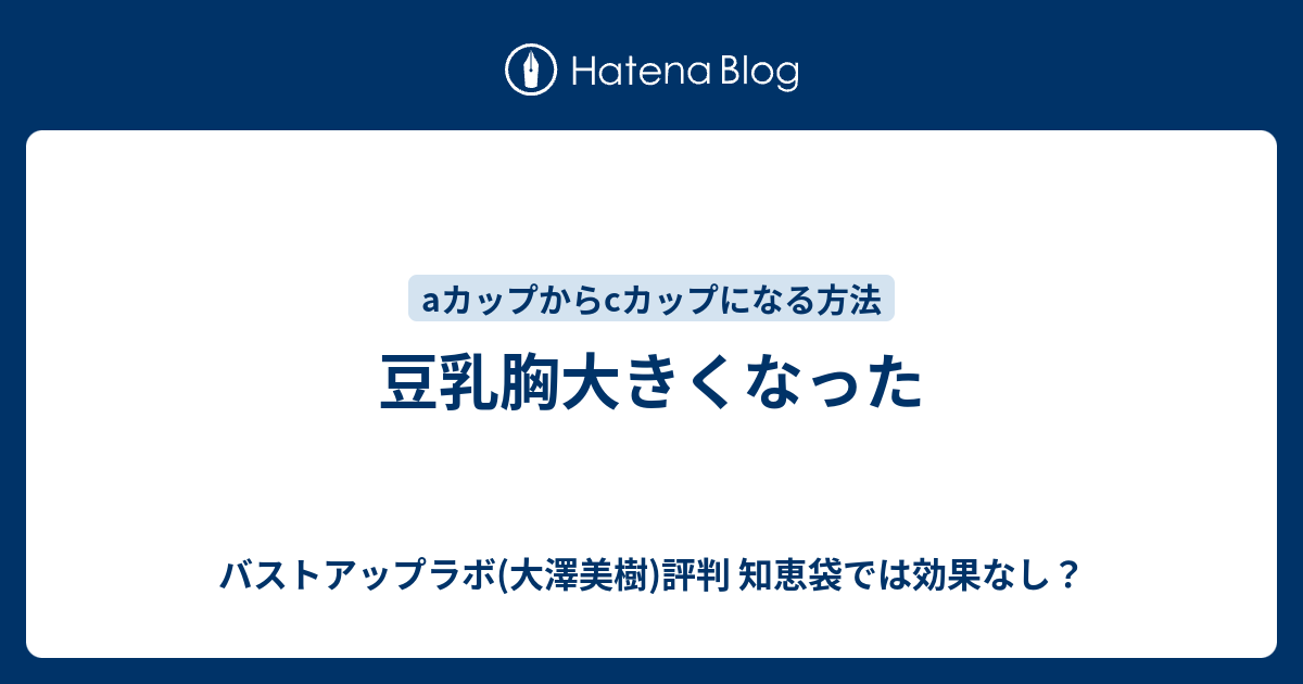 豆乳胸大きくなった バストアップラボ 大澤美樹 評判 知恵袋では効果なし