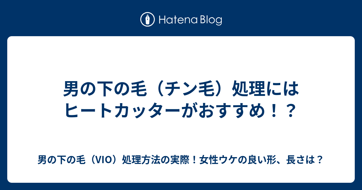 男の下の毛（チン毛）処理にはヒートカッターがおすすめ！？ 男の下の毛（VIO）処理方法の実際！女性ウケの良い形、長さは？