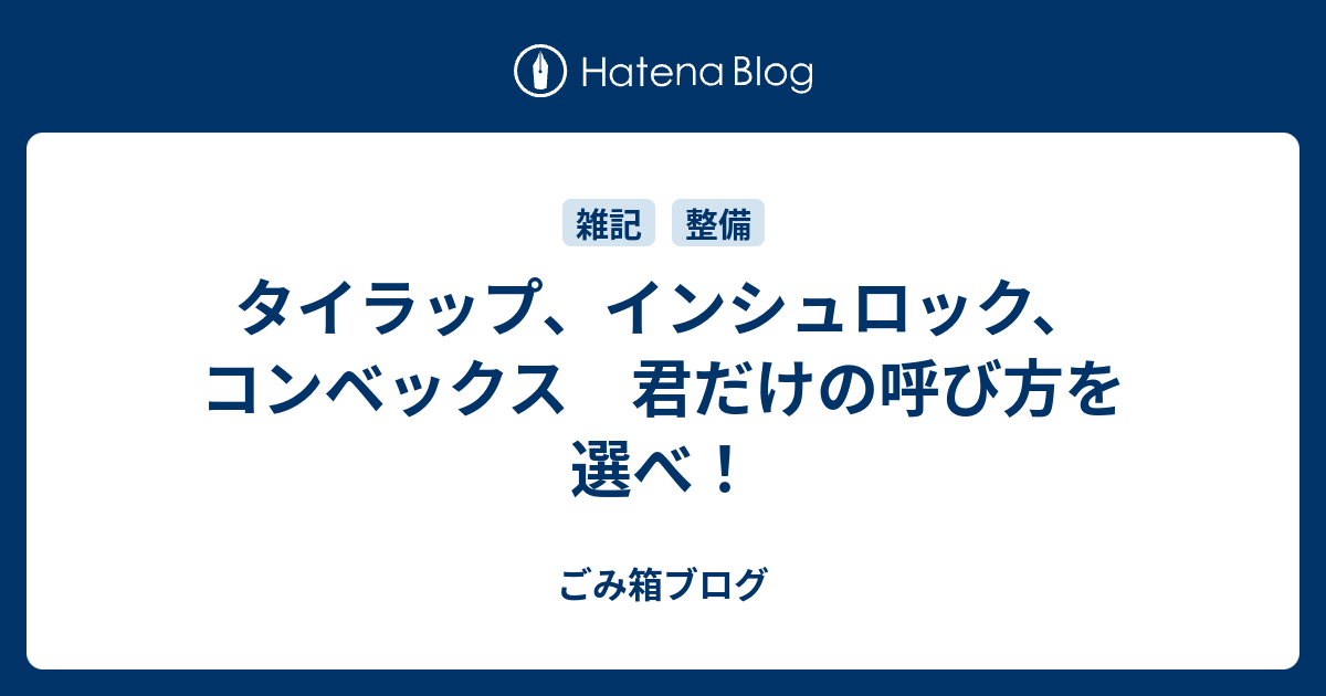 タイラップ インシュロック コンベックス 君だけの呼び方を選べ ごみ箱ブログ