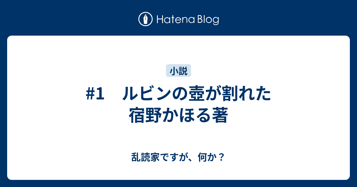 1 ルビンの壺が割れた 宿野かほる著 乱読家ですが 何か