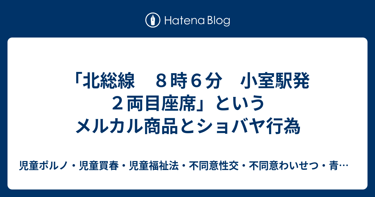 北総線 ８時６分 小室駅発 ２両目座席 というメルカル商品とショバヤ行為 児童ポルノ 児童買春 児童福祉法 監護者性交 強制わいせつ 青少年条例 不正アクセス禁止法 わいせつ電磁的記録記録被告事件弁護人 奥村徹弁護士の見解 弁護士直通050 5861 8888 Hp3