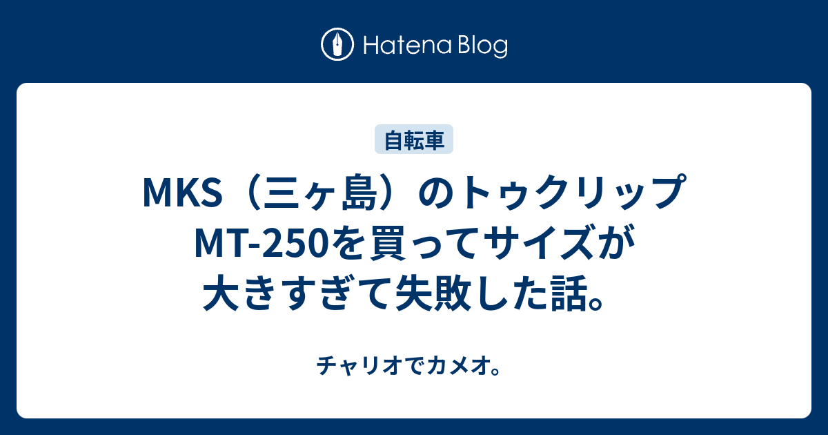 MKS（三ヶ島）のトゥクリップMT-250を買ってサイズが大きすぎて失敗した話。 - チャリオでカメオ。