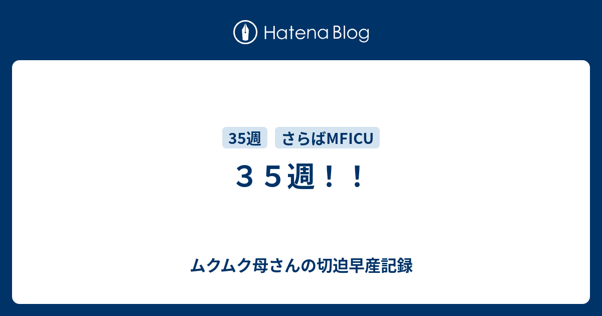 ３５週 ムクムク母さんの切迫早産記録